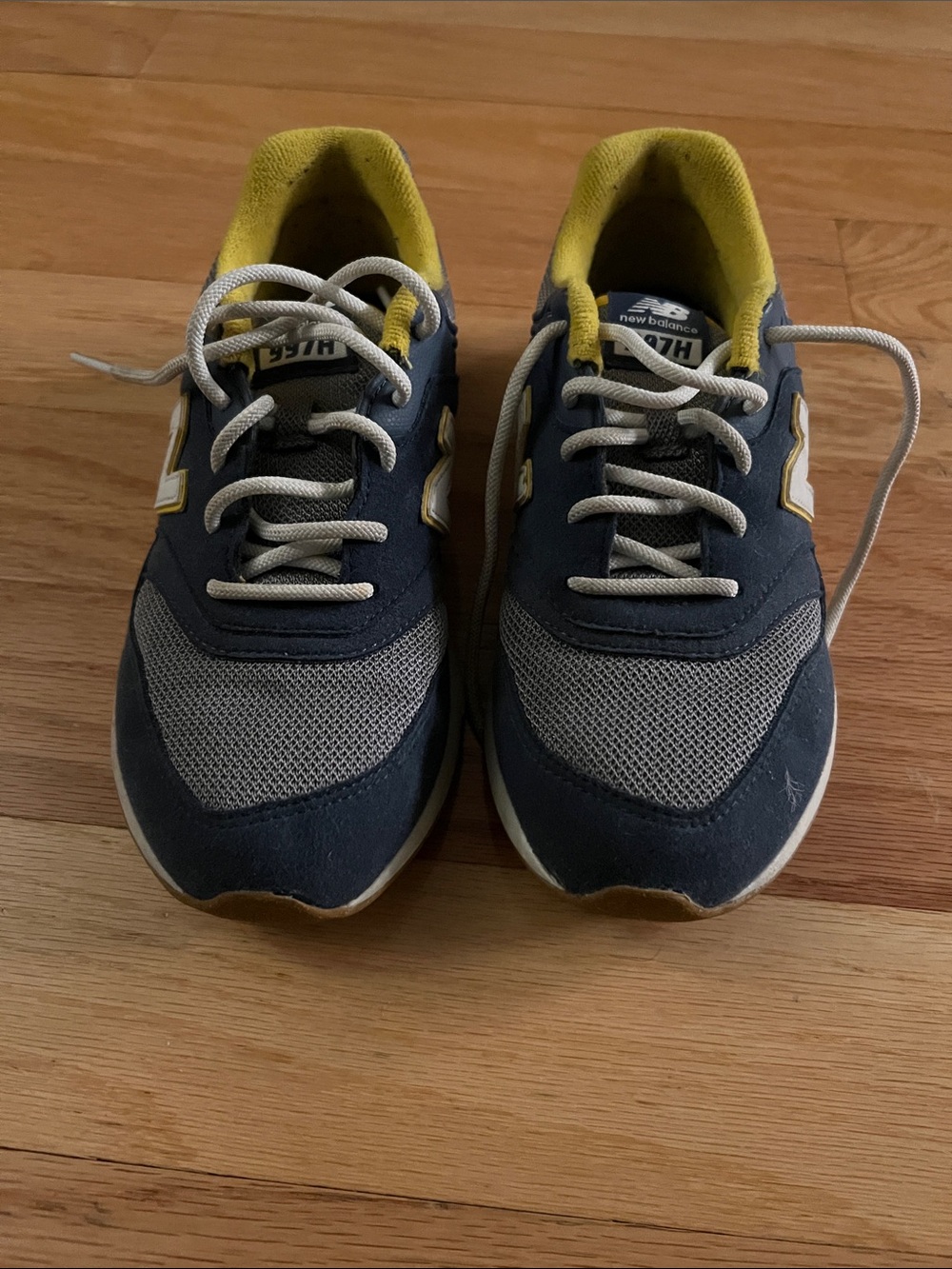 New Balance Navy, Gray & Yellow Athletic Sneakers